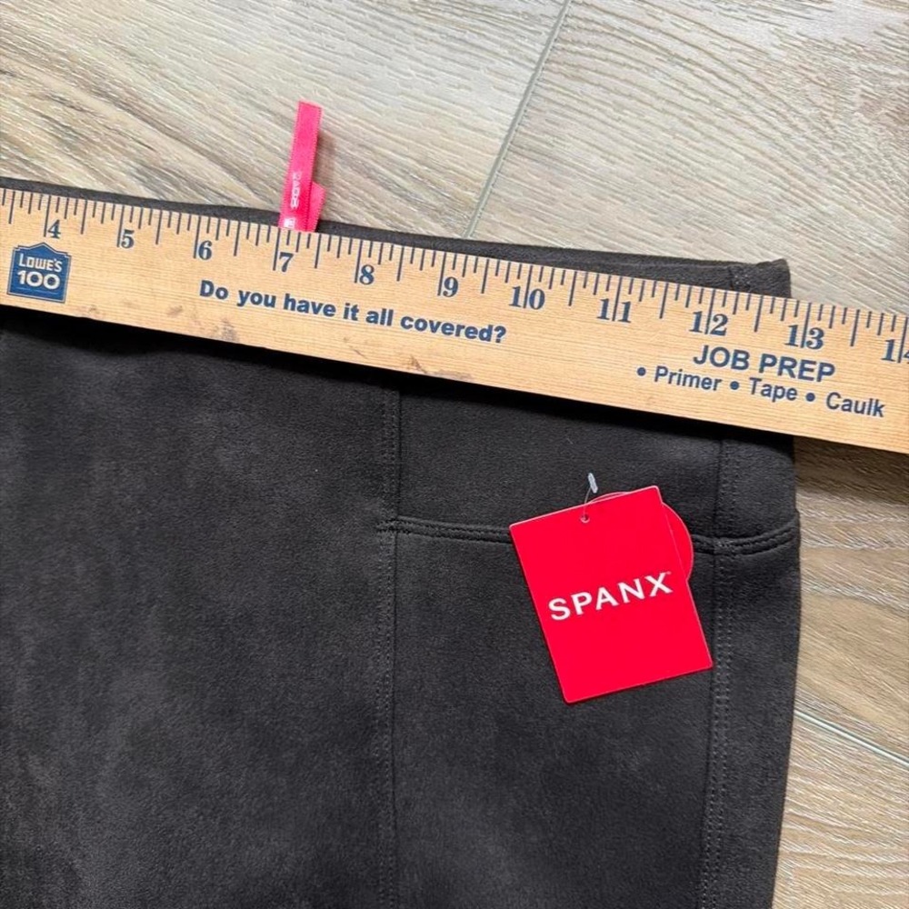 NWT Spanx Faux Suede Leggings Brown Pull On Shaping Pants Women's S Minimalist - Picture 6 of 8